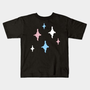 Trans Pride Sparkles Pixel Art Kids T-Shirt